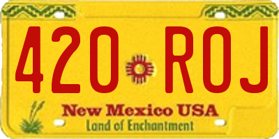 NM license plate 420ROJ