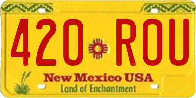 NM license plate 420ROU