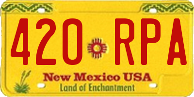 NM license plate 420RPA