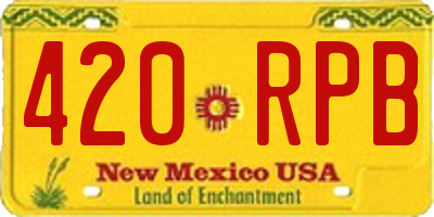 NM license plate 420RPB