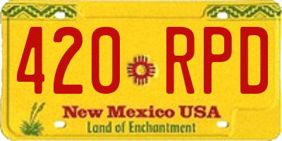 NM license plate 420RPD