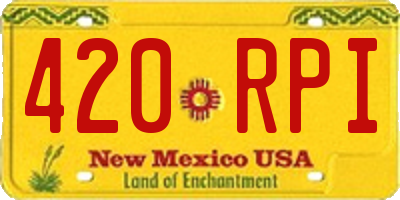NM license plate 420RPI
