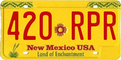 NM license plate 420RPR