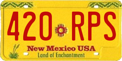 NM license plate 420RPS