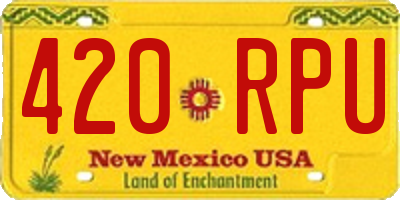 NM license plate 420RPU