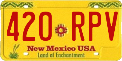 NM license plate 420RPV