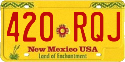 NM license plate 420RQJ