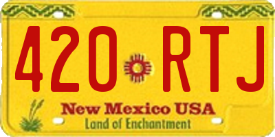 NM license plate 420RTJ