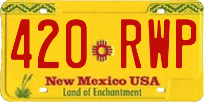 NM license plate 420RWP