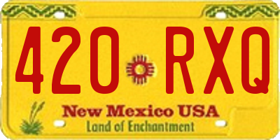 NM license plate 420RXQ