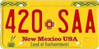 NM license plate 420SAA
