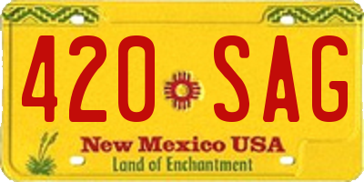 NM license plate 420SAG