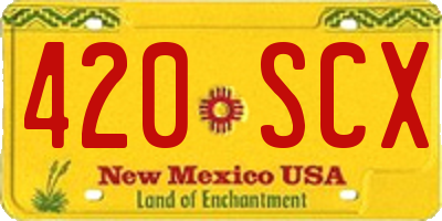 NM license plate 420SCX