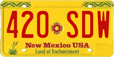 NM license plate 420SDW