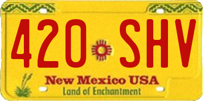 NM license plate 420SHV
