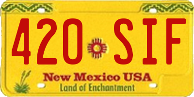 NM license plate 420SIF