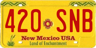 NM license plate 420SNB