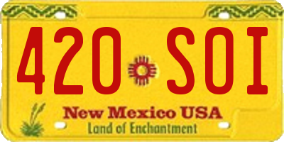 NM license plate 420SOI