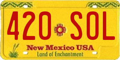 NM license plate 420SOL