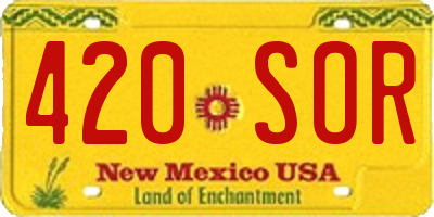 NM license plate 420SOR