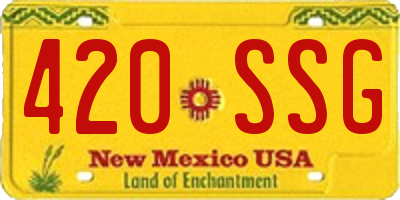 NM license plate 420SSG