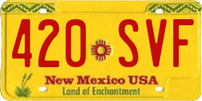 NM license plate 420SVF