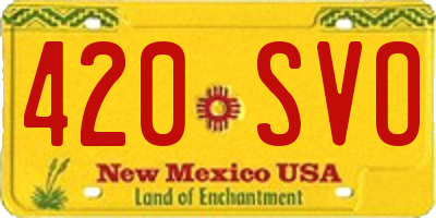 NM license plate 420SVO