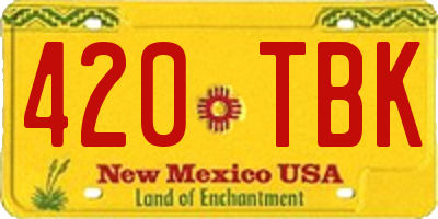 NM license plate 420TBK