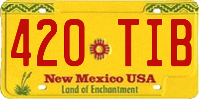 NM license plate 420TIB
