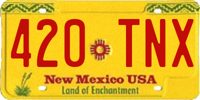 NM license plate 420TNX