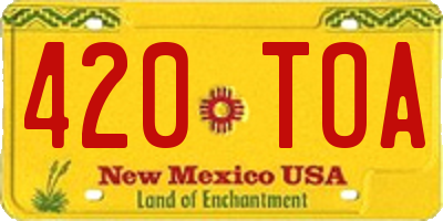 NM license plate 420TOA