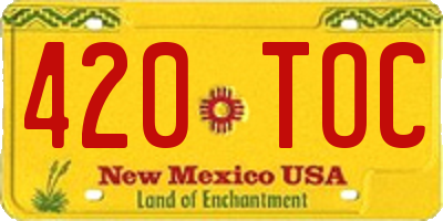 NM license plate 420TOC