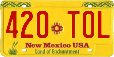 NM license plate 420TOL