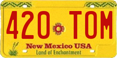 NM license plate 420TOM