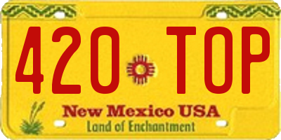 NM license plate 420TOP