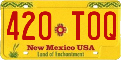 NM license plate 420TOQ