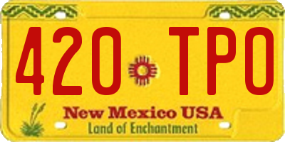 NM license plate 420TPO