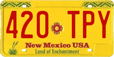 NM license plate 420TPY