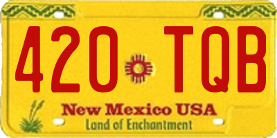 NM license plate 420TQB