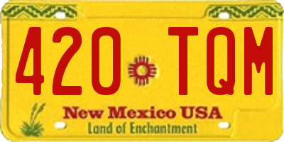 NM license plate 420TQM