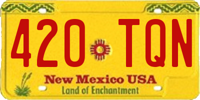 NM license plate 420TQN