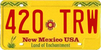 NM license plate 420TRW