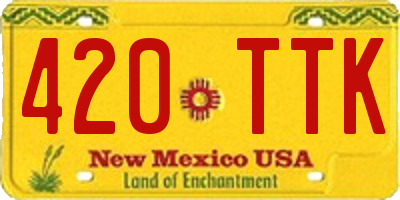 NM license plate 420TTK