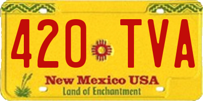 NM license plate 420TVA