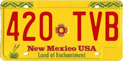 NM license plate 420TVB