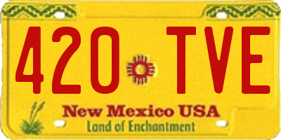 NM license plate 420TVE