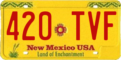 NM license plate 420TVF