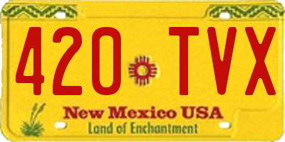 NM license plate 420TVX