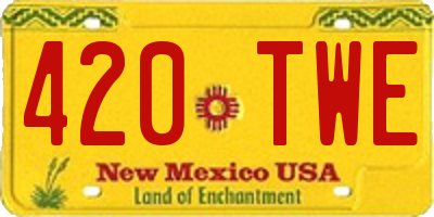 NM license plate 420TWE