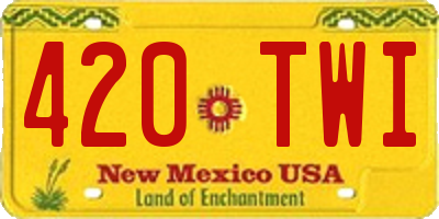 NM license plate 420TWI